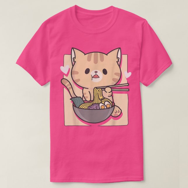 T-shirt Anime Ramen Chat Otaku  (Design devant)