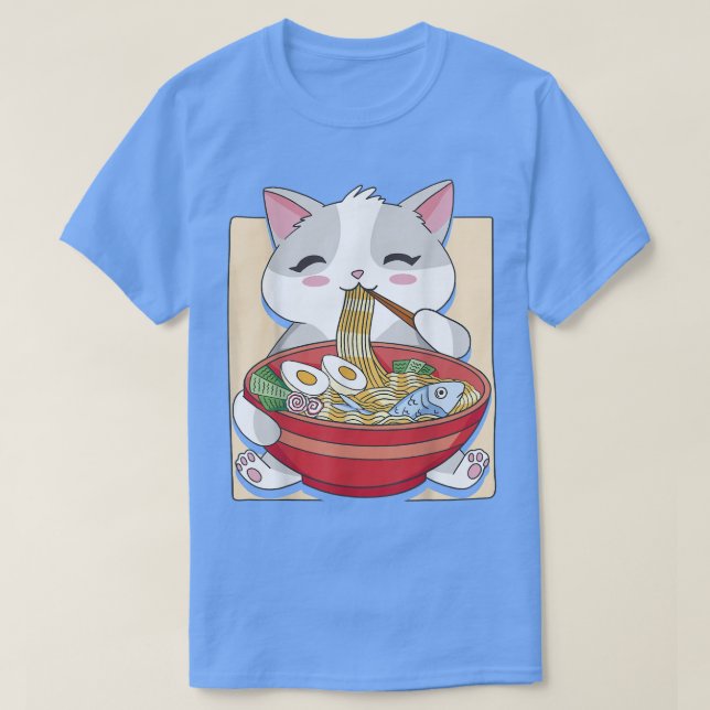 T-shirt Anime Ramen Chat Otaku  (Design devant)