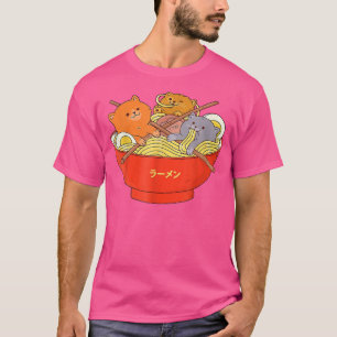 T-shirt Anime Ramen Chat Retro Japonais Nouilles esthétiqu