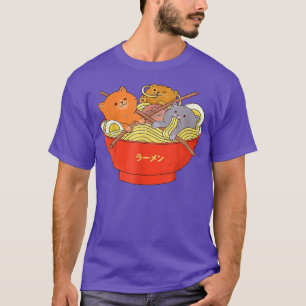 T-shirt Anime Ramen Chat Retro Japonais Nouilles esthétiqu