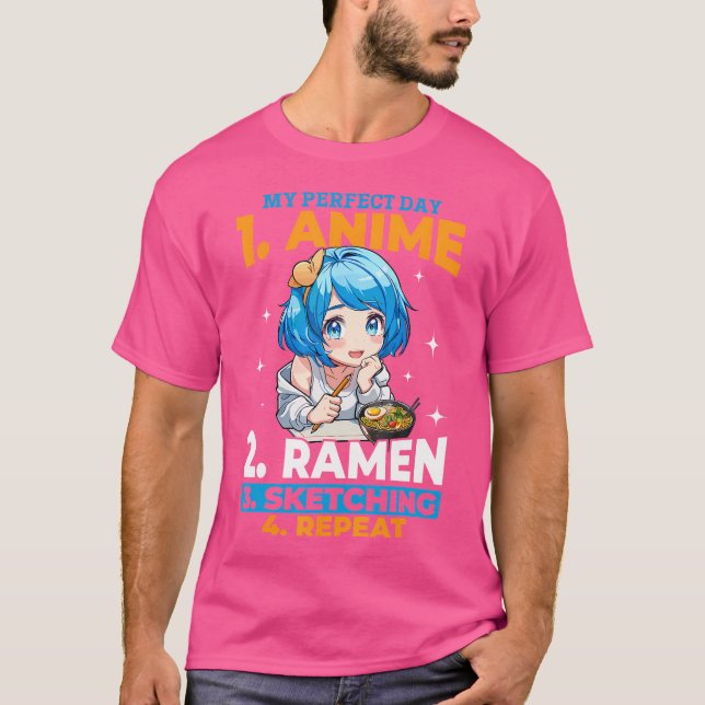 T-shirt Anime Ramen Croquis Otaku Japon Manga (Devant)