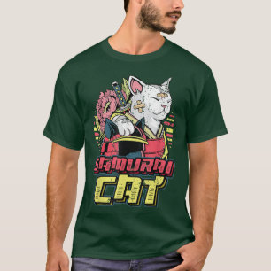 T-shirt Anime Samurai Cat Anime (2)