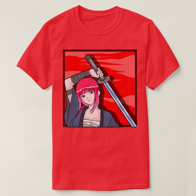 T-shirt Anime Samurai Girl Weeb & Anime (2) (Design devant)