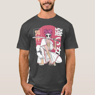 T-shirt Anime Samurai guerrier avec japonais Fo Kitsune Ma