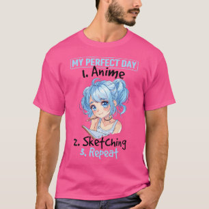 T-shirt Anime Sketting Otaku Manga Dessin Kawaii
