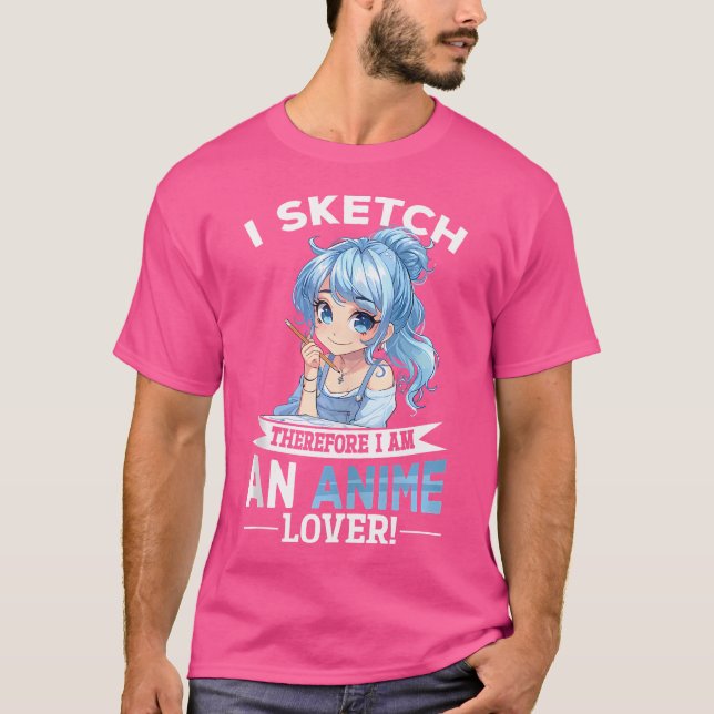T-shirt Anime Sketting Otaku Manga Dessin Kawaii (Devant)