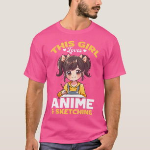 T-shirt Anime Sketting Otaku Manga Dessin Kawaii