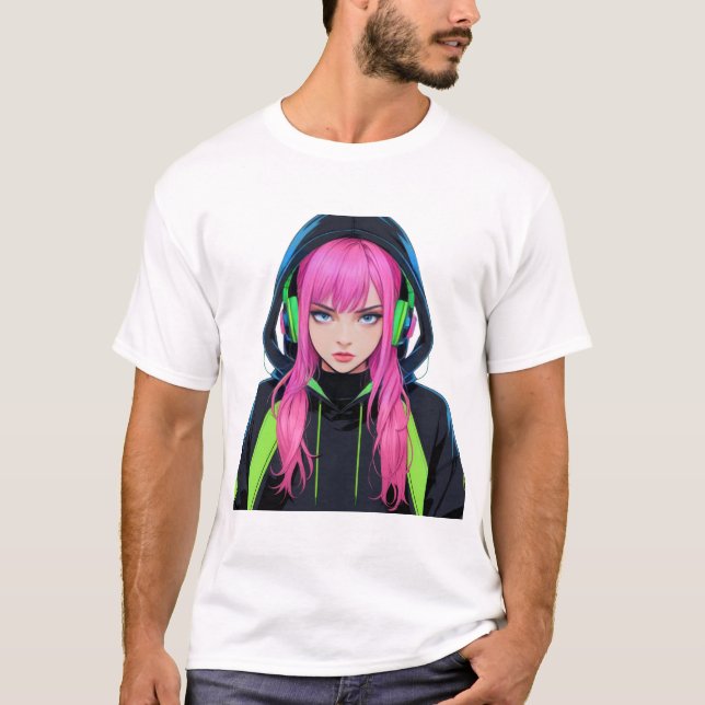 T-shirt Anime Streetwear Girl (Devant)