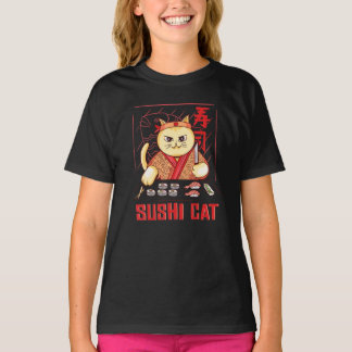 T-shirt Anime Sushi Cat Japanese Sushi Chef Anime Graphic