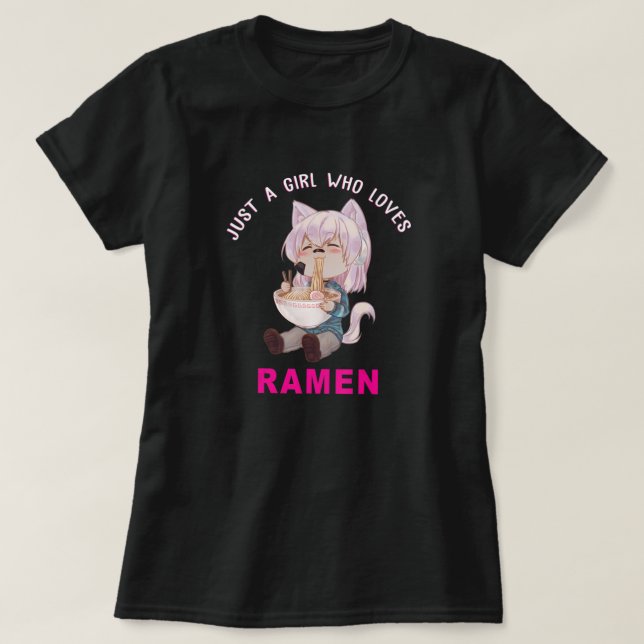 T-shirt Anime Tee Juste Une Fille Qui Aime Ramen | K japon (Design devant)
