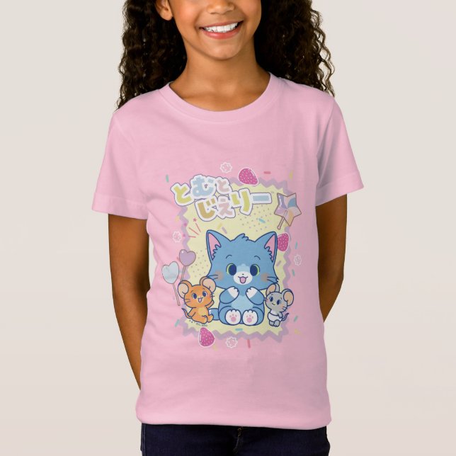 T-Shirt Anime Tom et Jerry Strawberry Fun (Devant)
