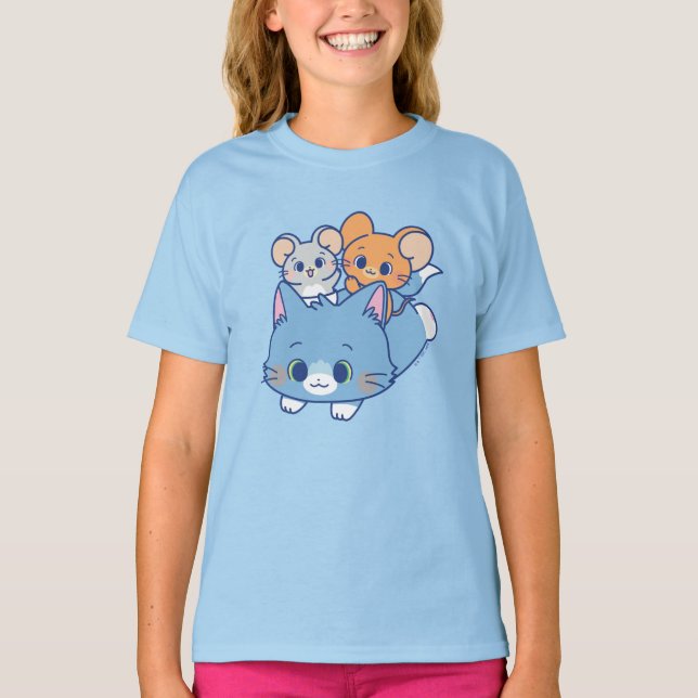 T-shirt Anime Tom, Jerry et Tuffy (Devant)