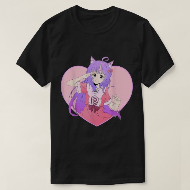 T-shirt Anime Unicorn Fille Saint Valentin Kawaii Love Hea (Design devant)