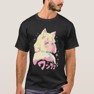 T-shirt Anime Waifu Mignon Anime Manga Fille Chat Douce Ré