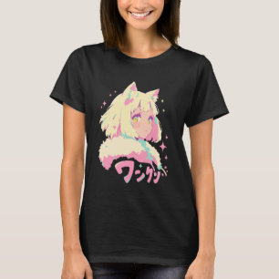 T-shirt Anime Waifu Mignonne Anime Manga Fille au Chat Dou