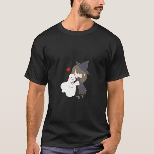 T-shirt Anime Witch and Ghost Friends (Devant)