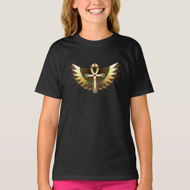 T-shirt Ankh or avec ailes (Devant)