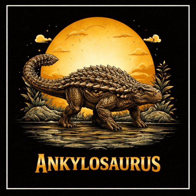 T-shirt Ankylosaurus Dinosaure Préhistorique Lune (Créateur téléchargé)