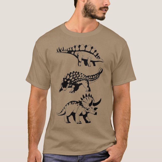 T-shirt AnkyloSaurus Tricératops Stegosaurus Dinosaur (Devant)