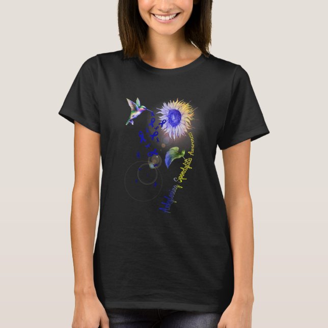 T-shirt Ankylose Spondylitis Tournesol Hummingbird (Devant)