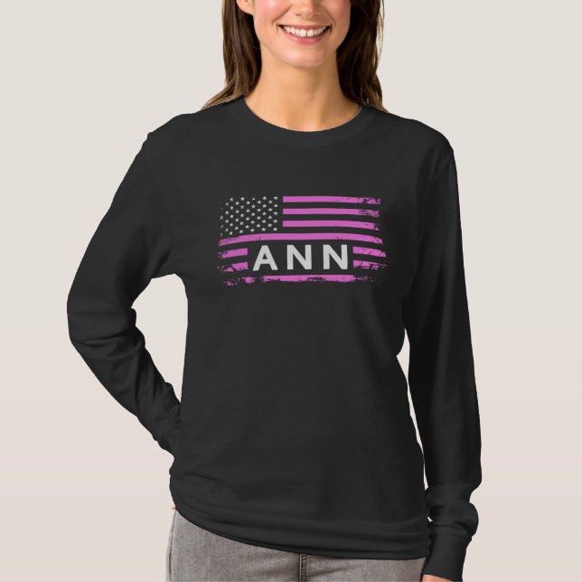 T-SHIRT ANN AMERICAN FLAG  FOR ANN (Devant)