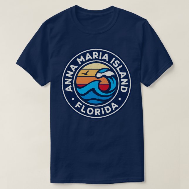 T-shirt Anna Maria Island Floride Fl Vagues Nautiques TShi (Design devant)