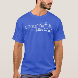 T-shirt Annapolis Bike Party Blue Tee avec logo blanc