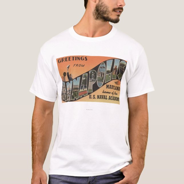 T-shirt Annapolis, le Maryland - grandes scènes de lettre (Devant)