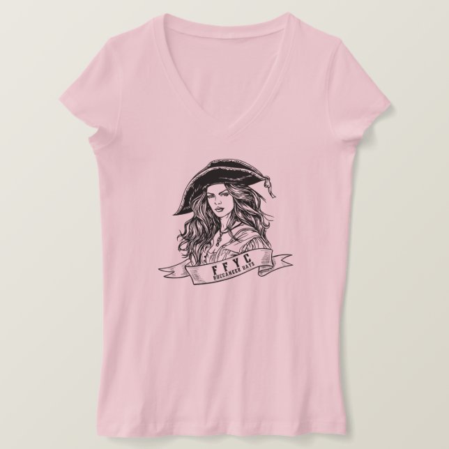 T-shirt Anne Bonny Cou V féminin (Design devant)