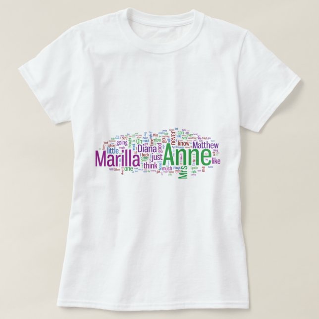 T-shirt Anne de nuage vert de mot de pignons (Design devant)