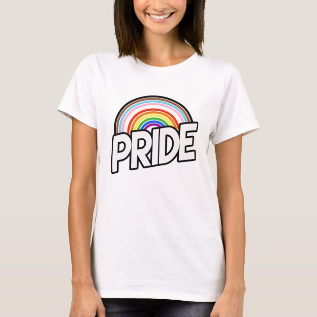 T-shirt Anneaux arc-en-ciel Progress Pride (Devant)