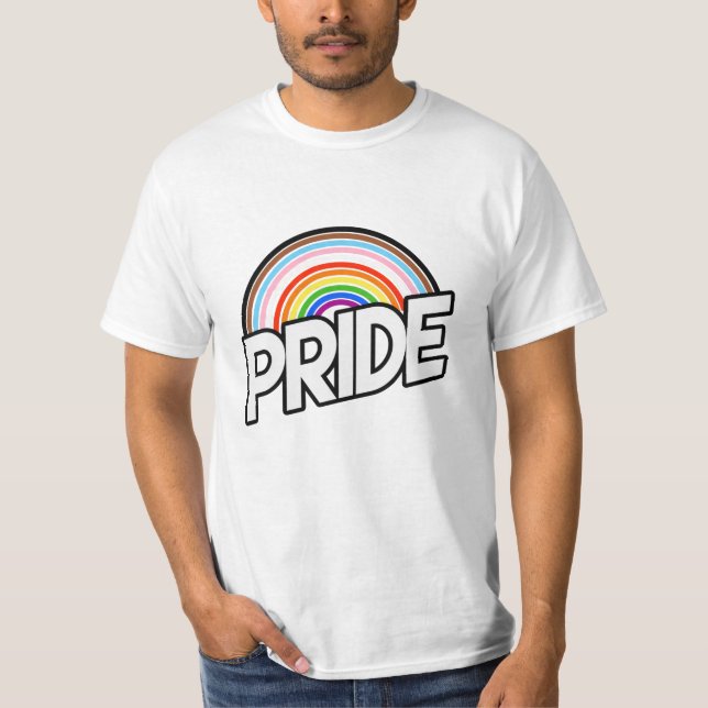T-shirt Anneaux arc-en-ciel Progress Pride (Devant)