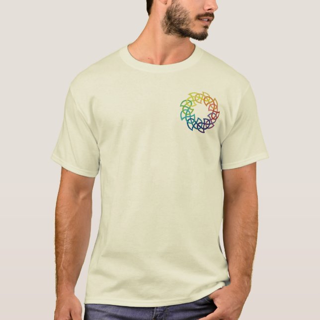 T-shirt Anneaux celtiques de Knotwork d'arc-en-ciel (Devant)