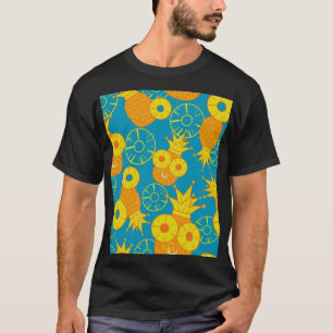 T-shirt Anneaux d'ananas : Caricature de Doodle Vintage.