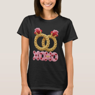 T-shirt Anneaux de mariage tricotés Adorables XOXO