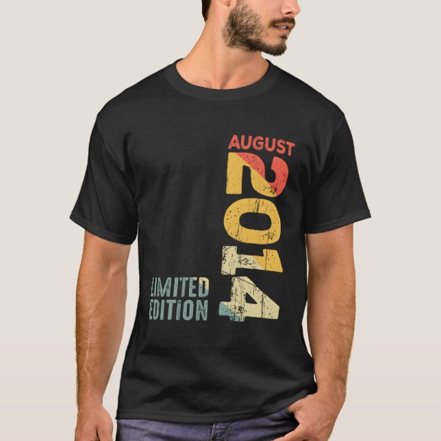 T-shirt Année 2014 Août 2014 2014 2014 Depuis 2014 (Devant)