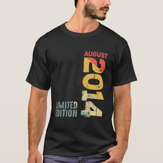 T-shirt Année 2014 Août 2014 2014 2014 Depuis 2014 (Devant)