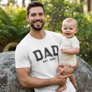 T-shirt Année audacieuse noire robuste Papa établi