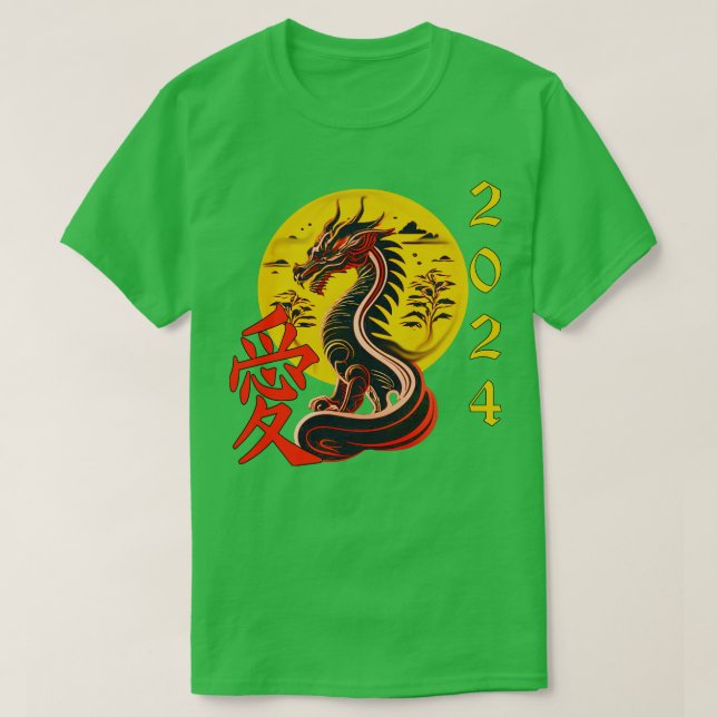 T-shirt Année Chinoise Du Dragon 2024 (Design devant)