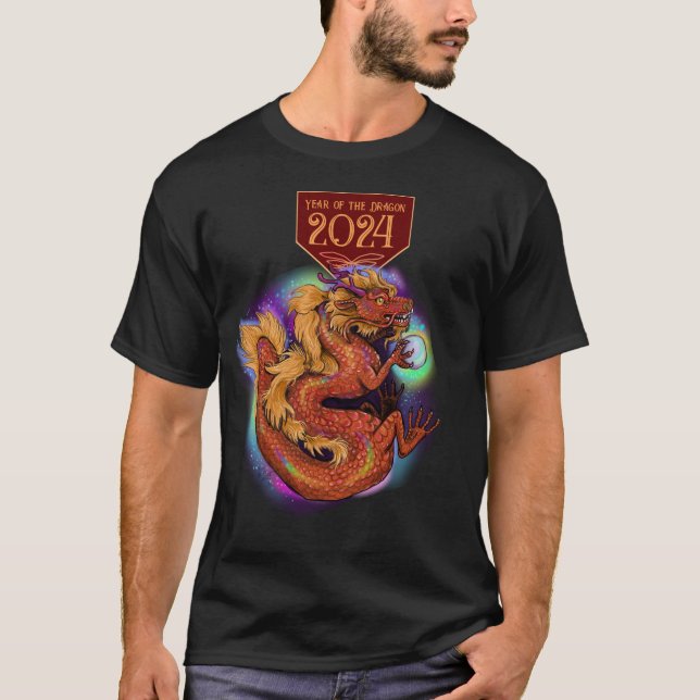T-shirt Année chinoise du zodiaque du dragon 2024 Nouvel A (Devant)