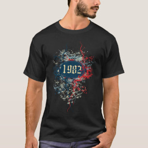T-shirt Année de 1982 anniversaires ou depuis 1982 ou fait