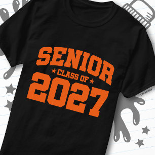T-shirt Année de fin d'études Lycée Orange Terminale Promo