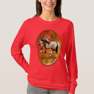 T-shirt Année de la chemise d'ovale de cheval