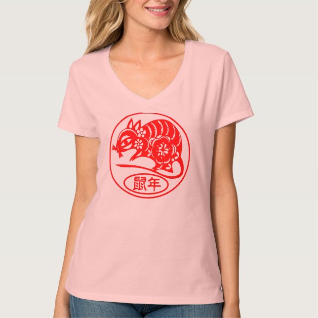 T-shirt Année de la pièce en t de rat (Devant)