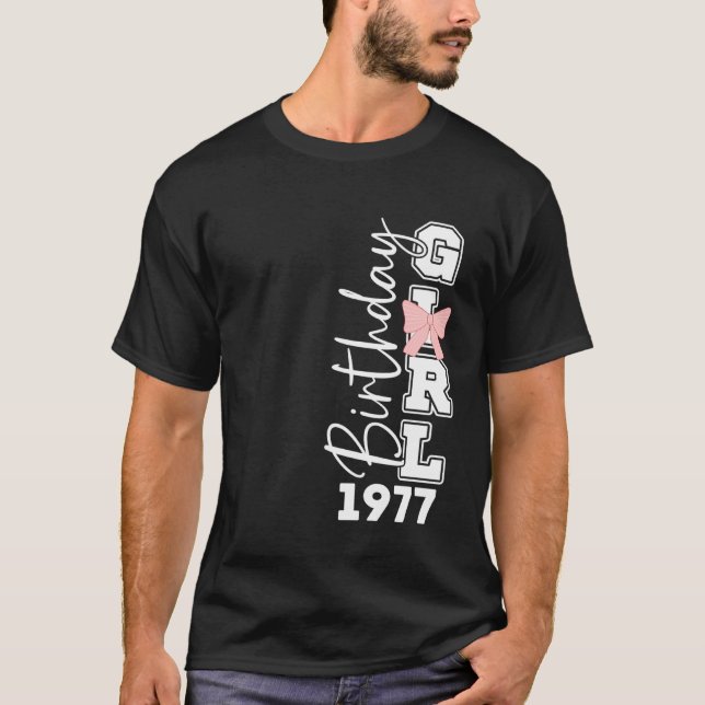 T-shirt Année de naissance 1977 Conception d'anniversaire  (Devant)