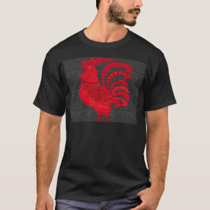 T-shirt Année de poulet du feu rouge