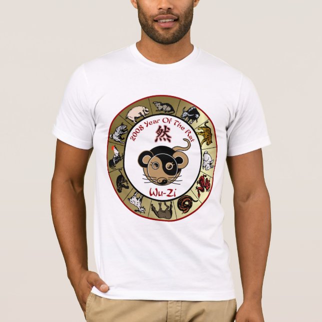 T-shirt Année de zodiaque de 2008 Chinois du rat (Devant)