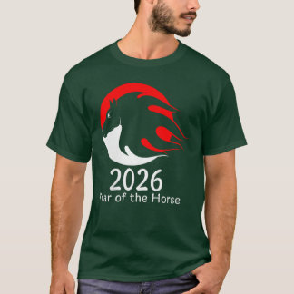 T-shirt Année des femmes du Cheval 2026 Cheval de Feu Zodi