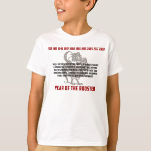 T-shirt Année des traits de coq