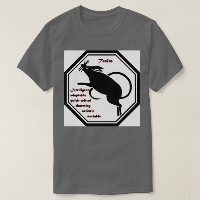 T-shirt Année des traits de rat (Design devant)